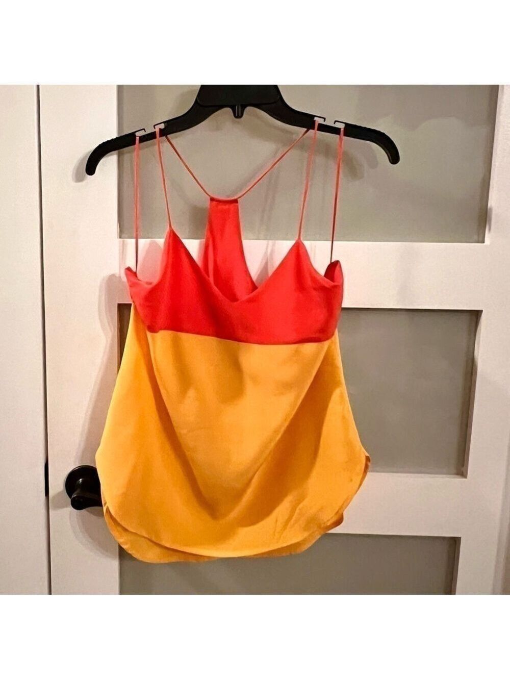 TRINA TURK racerback silk color block camisole/tank. Size S